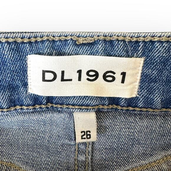 DL1961 Women's Mara Instasculpt Straight Ankle Jean Size 26 Raw Hem Split Ankle - Picture 5 of 11